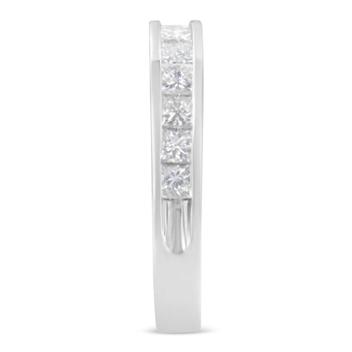 Women's 18K White Gold Princess Cut Diamond Band Ring (1 Cttw, G-H Color, SI1-SI2 Clarity) - JackiEaslick
