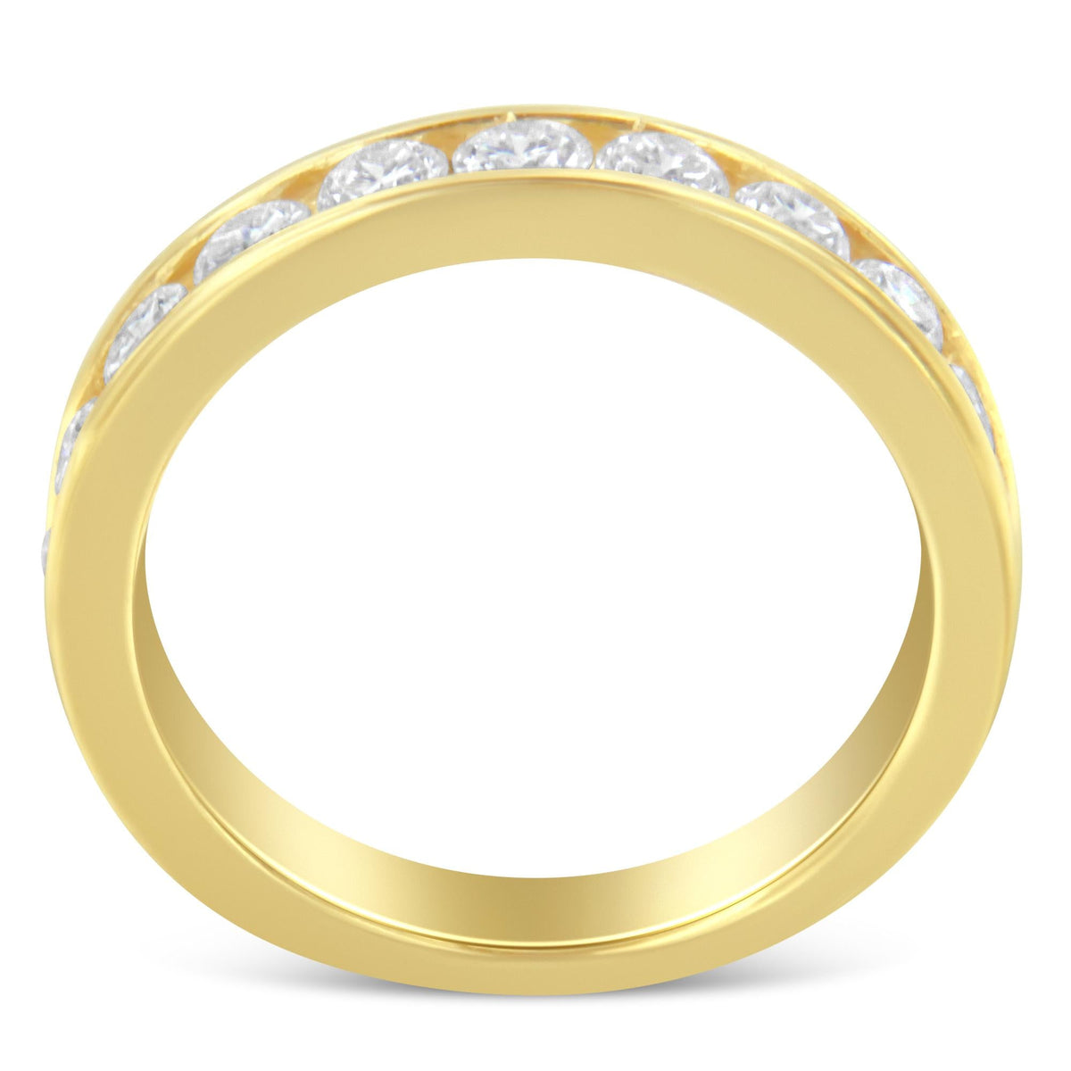18K Yellow Gold Round Cut Diamond Band Ring (1 Cttw, H-I Color, SI2-I1 Clarity) - JackiEaslick