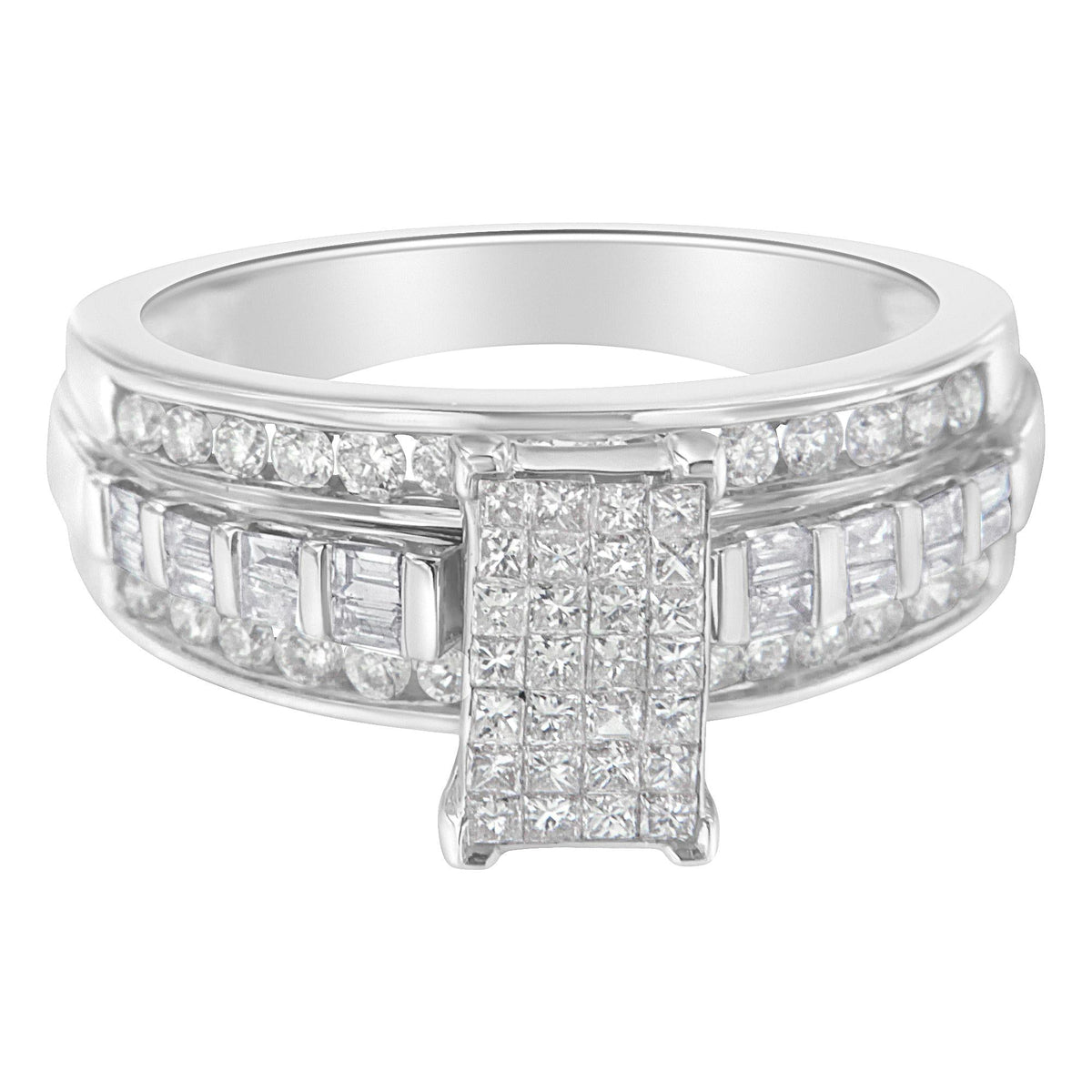 10KT White Gold Diamond Composite Ring (1 cttw, H-I Color, SI2-I1 Clarity)