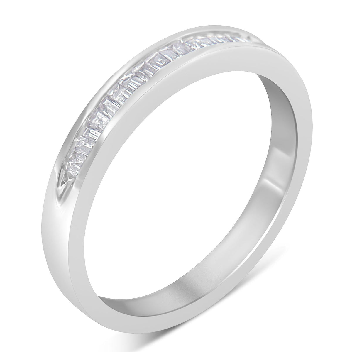 .925 Sterling Silver 1/5 Cttw Diamond Channel-Set Stackable Band Ring (H-I Color, I1-I2 Clarity) - JackiEaslick
