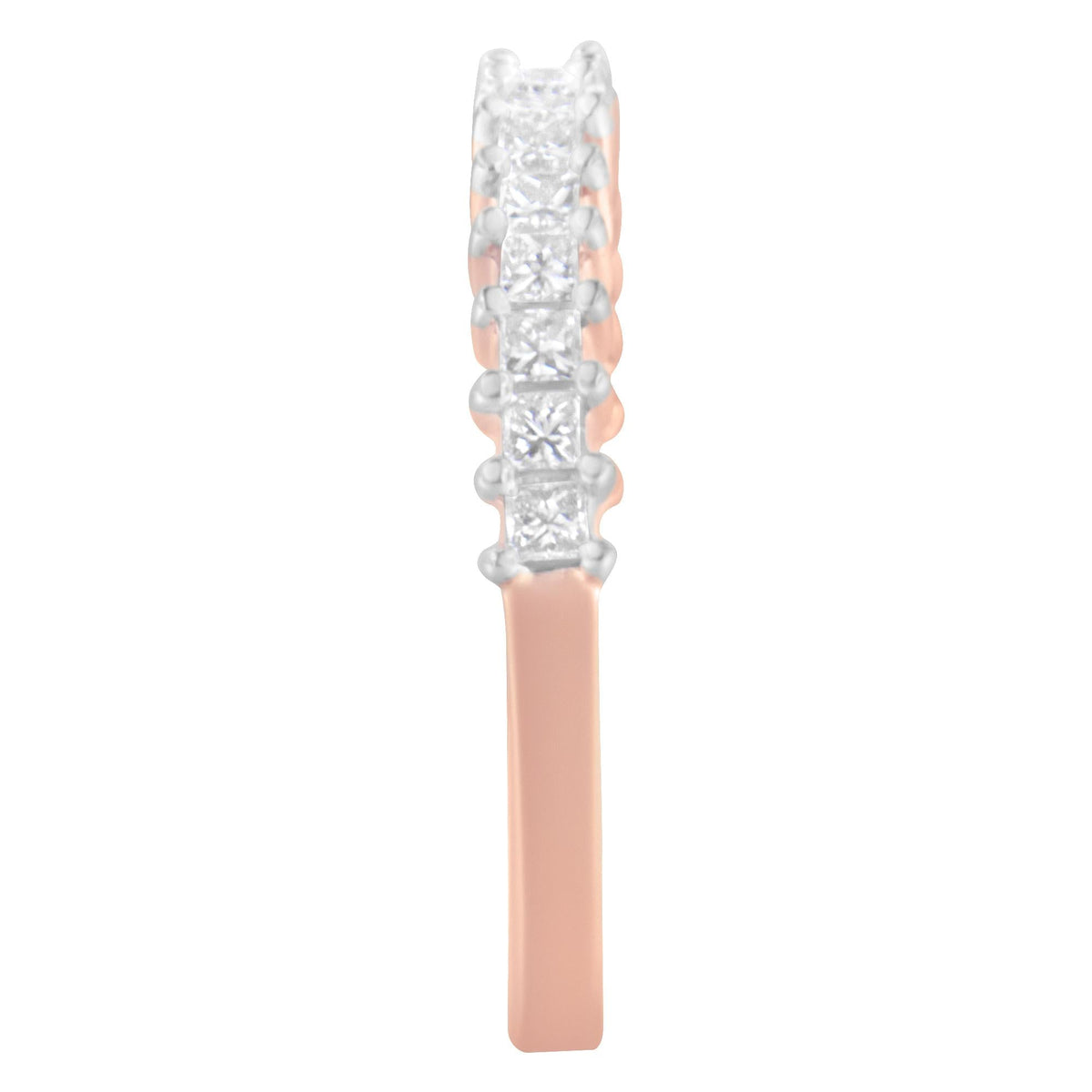 10K Rose Gold Flashed .925 Sterling Silver Diamond Band Ring (1/2 Cttw, J-K Color, I1-I2 Clarity) - JackiEaslick