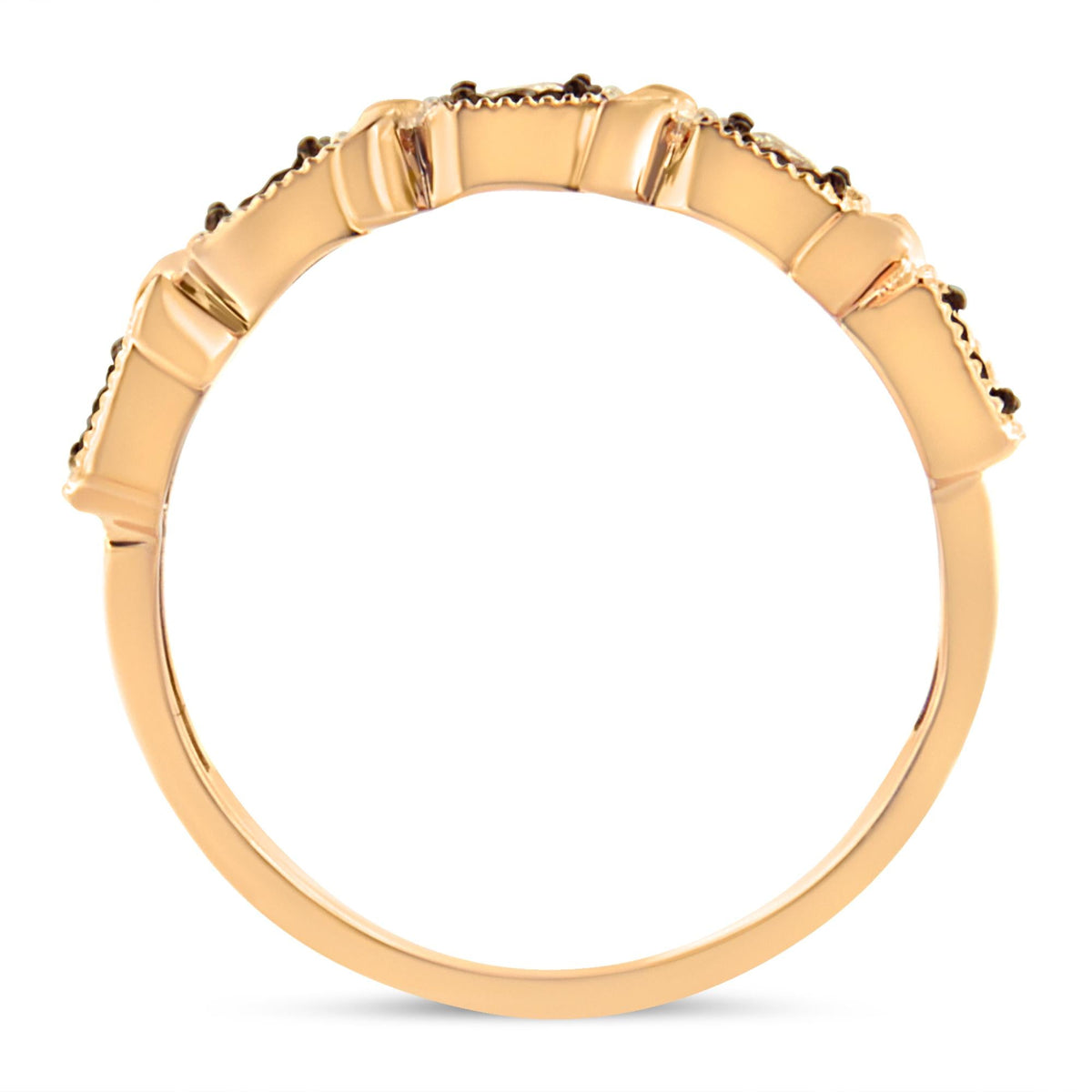 10K Rose Gold Flashed .925 Sterling Silver Miracle-Set 1/4 Cttw Diamond 5-Stone Band Ring  (J-K Color, I1-I2 Clarity) - JackiEaslick