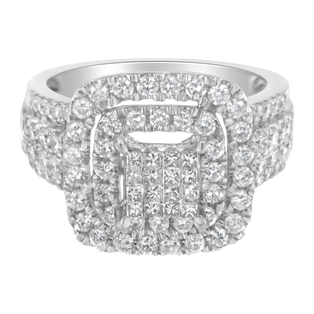 14KT White Gold Diamond Cocktail Ring (1 1/2 cttw, H-I Color, SI2-I1 Clarity) - JackiEaslick