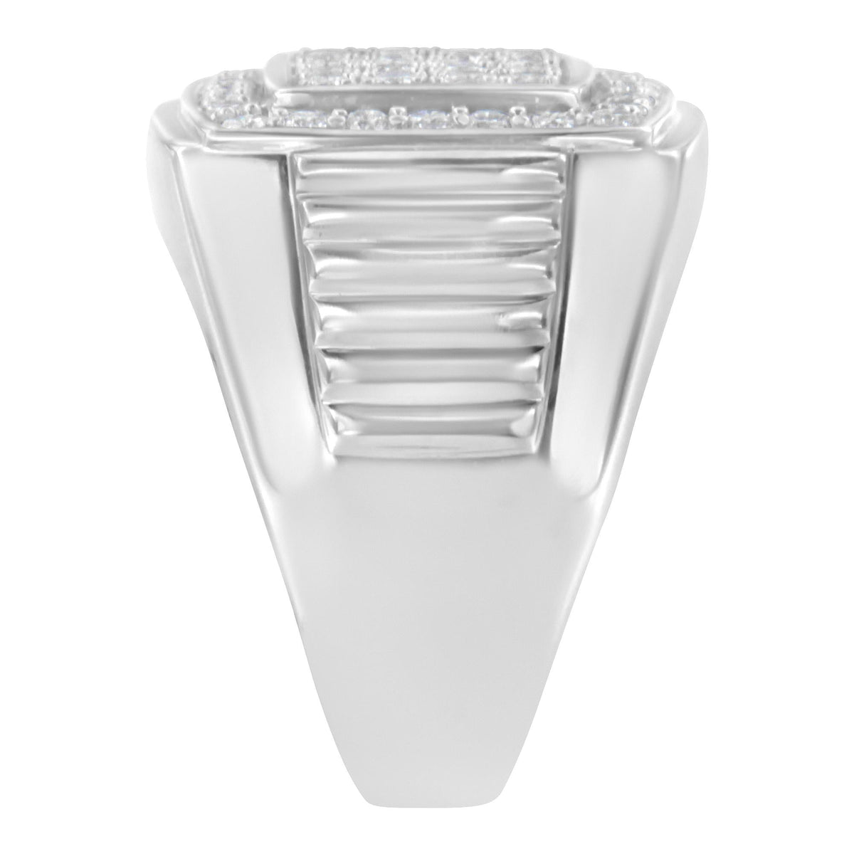 14K White Gold Men's Diamond Squared Band Ring (1 cttw, H-I Color, SI2-I1 Clarity) - JackiEaslick