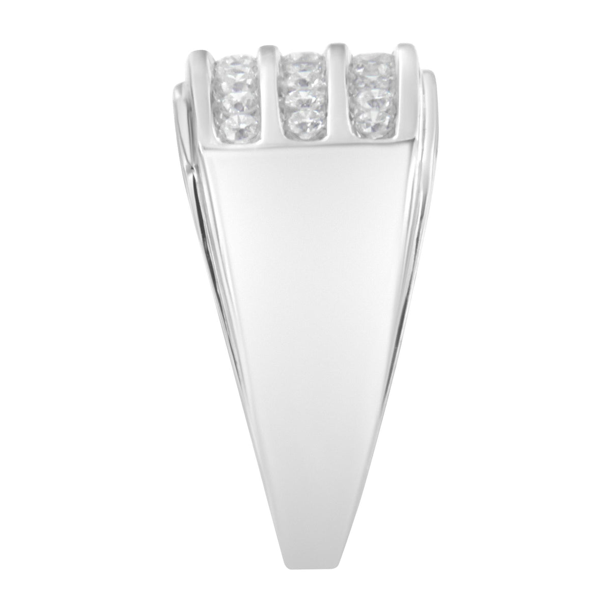 14K White Gold Men's Diamond Channel Set Band Ring (1 cttw, H-I Color, SI2-I1 Clarity) - JackiEaslick