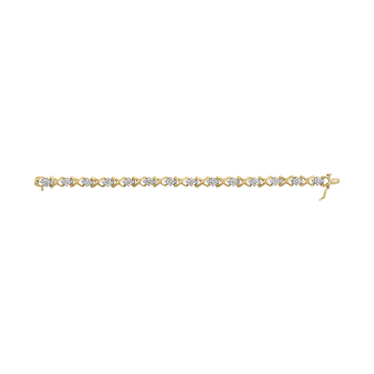 10k Yellow Gold Plated .925 Sterling Silver 2.00 Cttw Round-Cut Diamond Link 7" Bracelet (H-I Color, I2-I3 Clarity)
