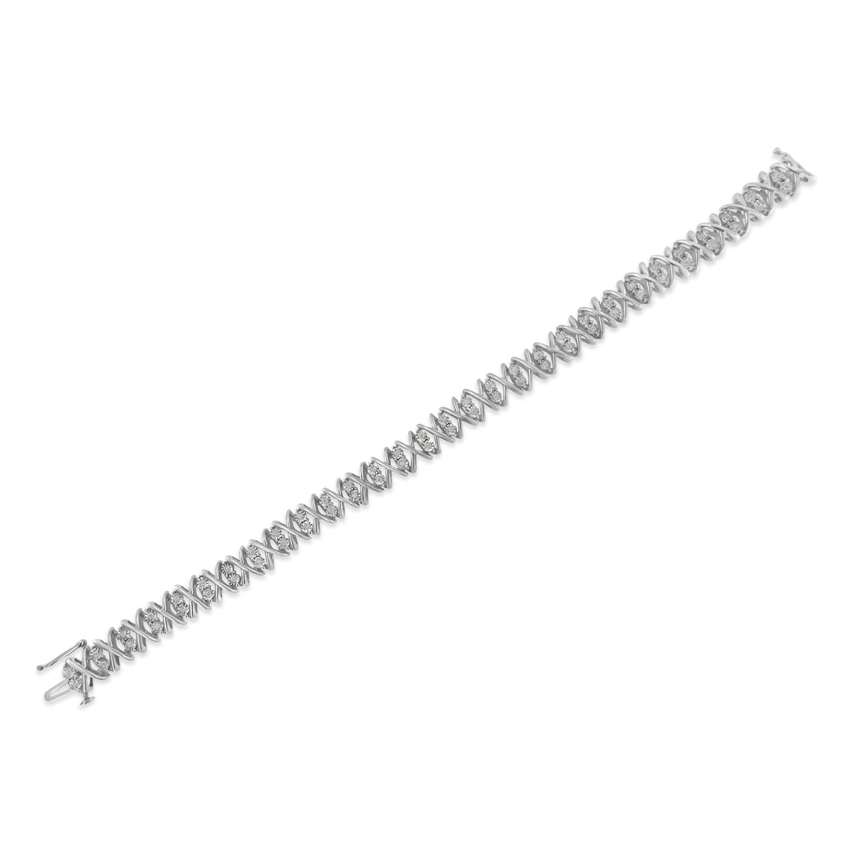 Sterling Silver rose-cut Diamond X-Link Bracelet (1 cttw, I-J Color, I2-I3 Clarity) - JackiEaslick