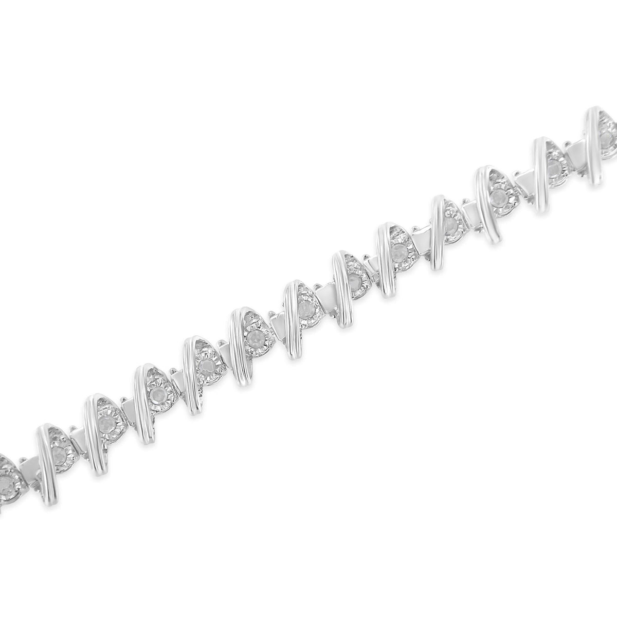 .925 Sterling Silver 1/2 Cttw Diamond Miracle-Set 7" Tennis Bracelet (I-J Color, I3 Clarity) - JackiEaslick