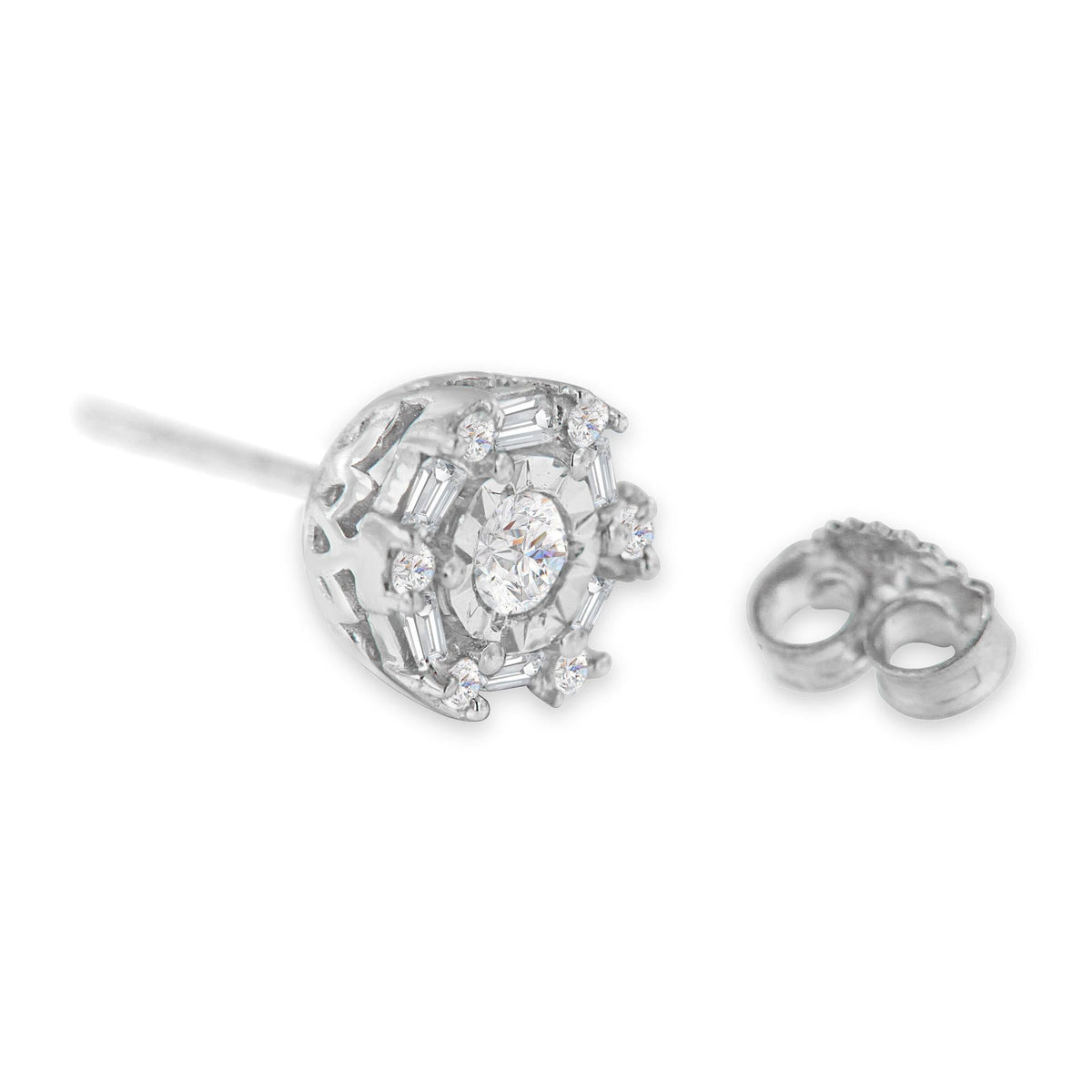 10K White Gold Diamond Stud Earring (1/2 cttw, I-J Color, I3 Clarity) - JackiEaslick