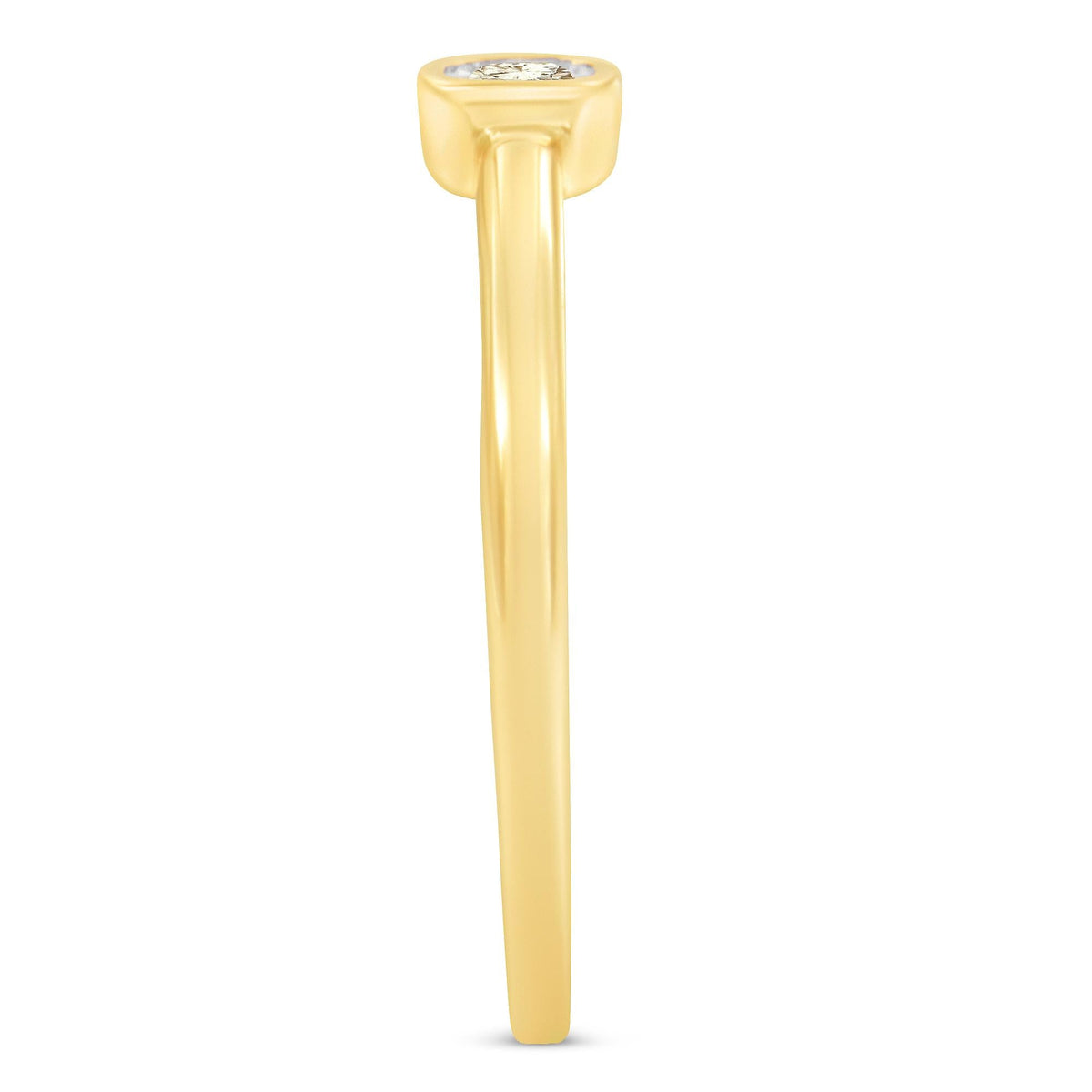 14K Yellow Gold Plated .925 Sterling Silver 1/20 Carat Diamond Square Cushion-Shaped Miracle Set Petite Fashion Promise Ring (J-K Color, I1-I2 Clarity) - JackiEaslick