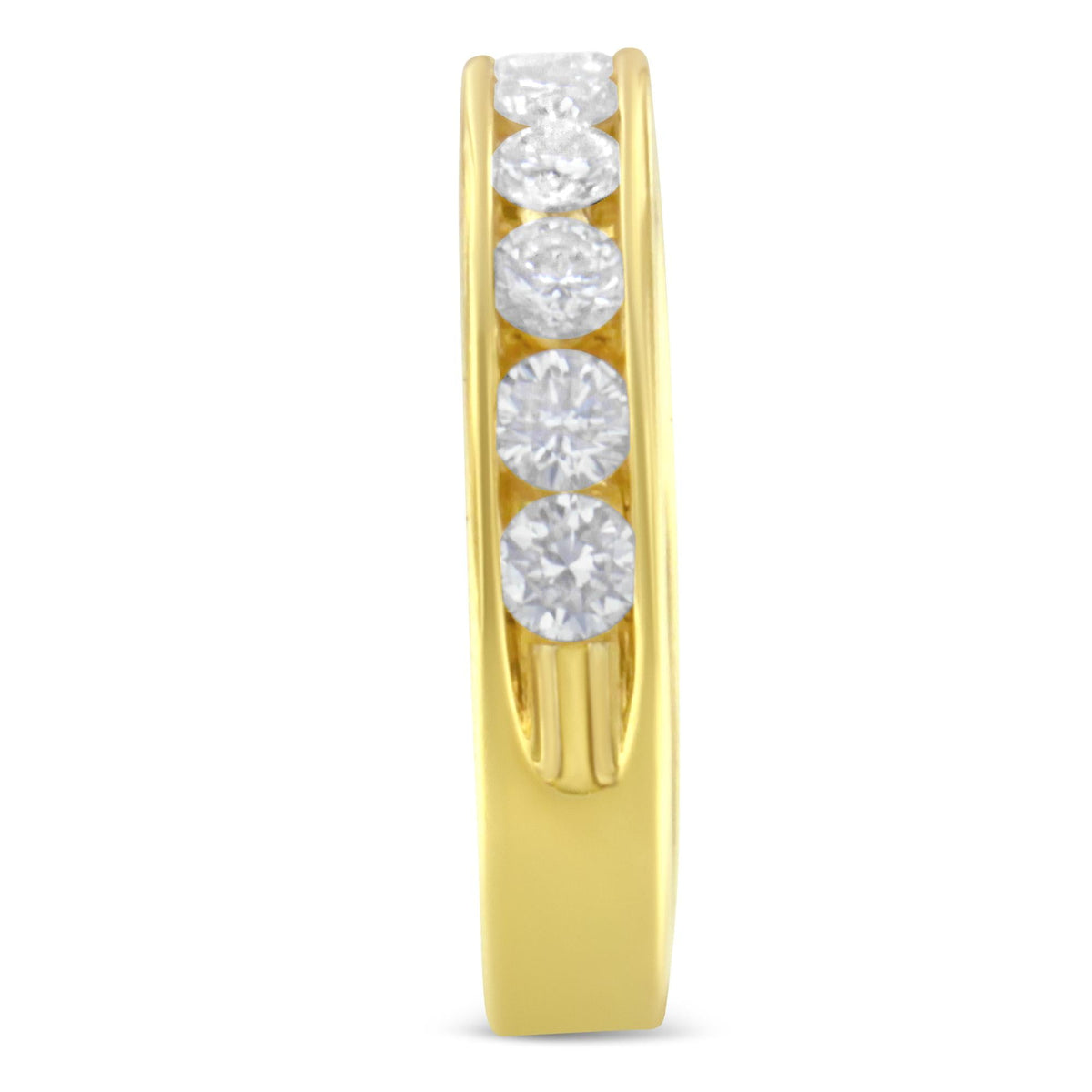 18K Yellow Gold Round Cut Diamond Band Ring (1 Cttw, H-I Color, SI2-I1 Clarity) - JackiEaslick