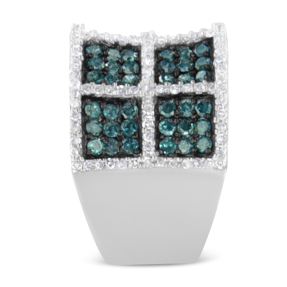 14K White Gold White and Treated Blue Diamond Cocktail Ring (1 1/2 Cttw, H-I Color, I1-I2 Clarity) - JackiEaslick