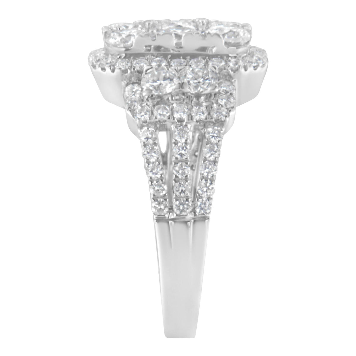 14K White Gold 2 1/4 Cttw Diamond Cocktail Cluster Ring (G-H Color, SI2-I1 Clarity) - JackiEaslick
