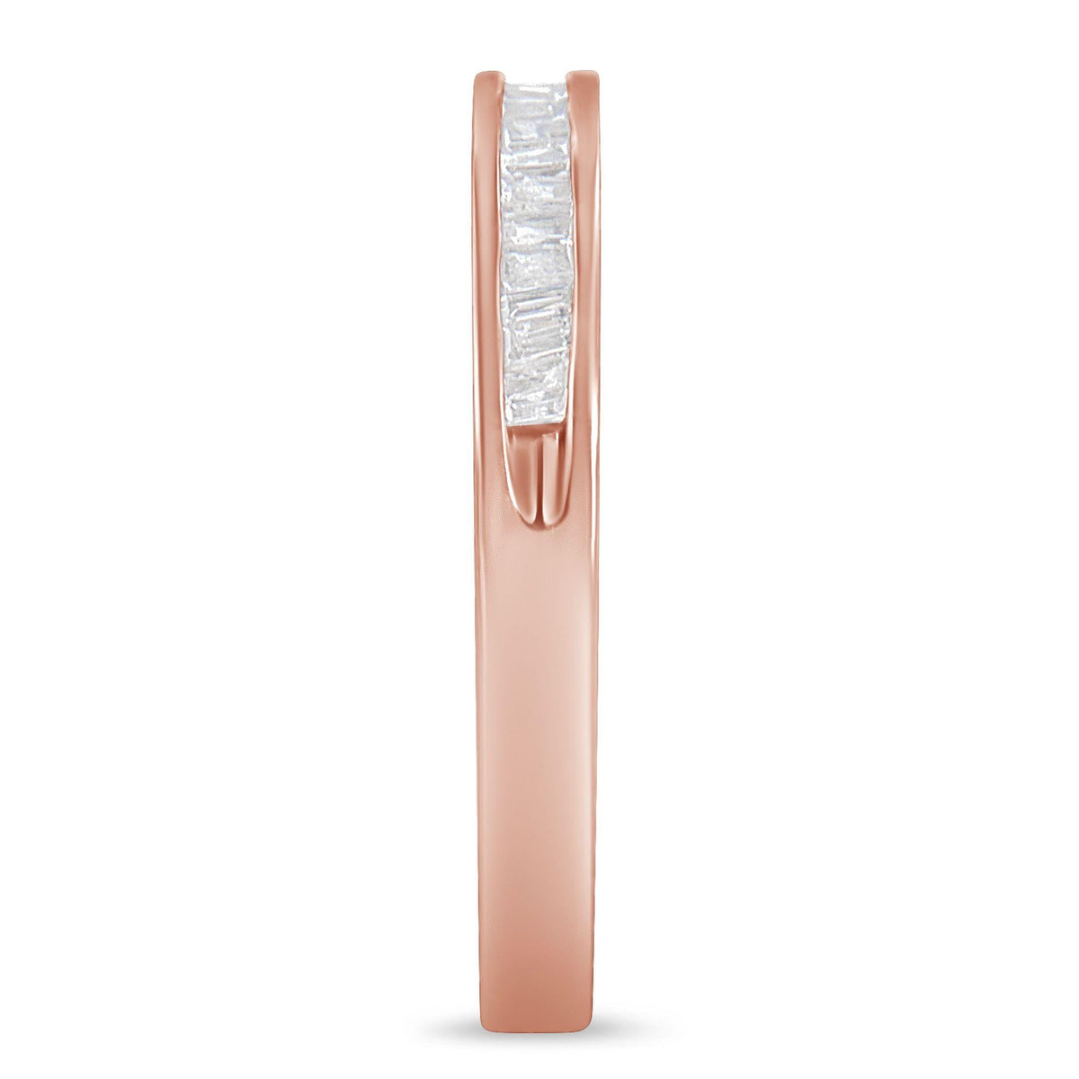 10K Rose Gold over .925 Sterling Silver 1/5 Cttw Diamond Channel-Set Stackable Band Ring (H-I Color, I1-I2 Clarity) - JackiEaslick