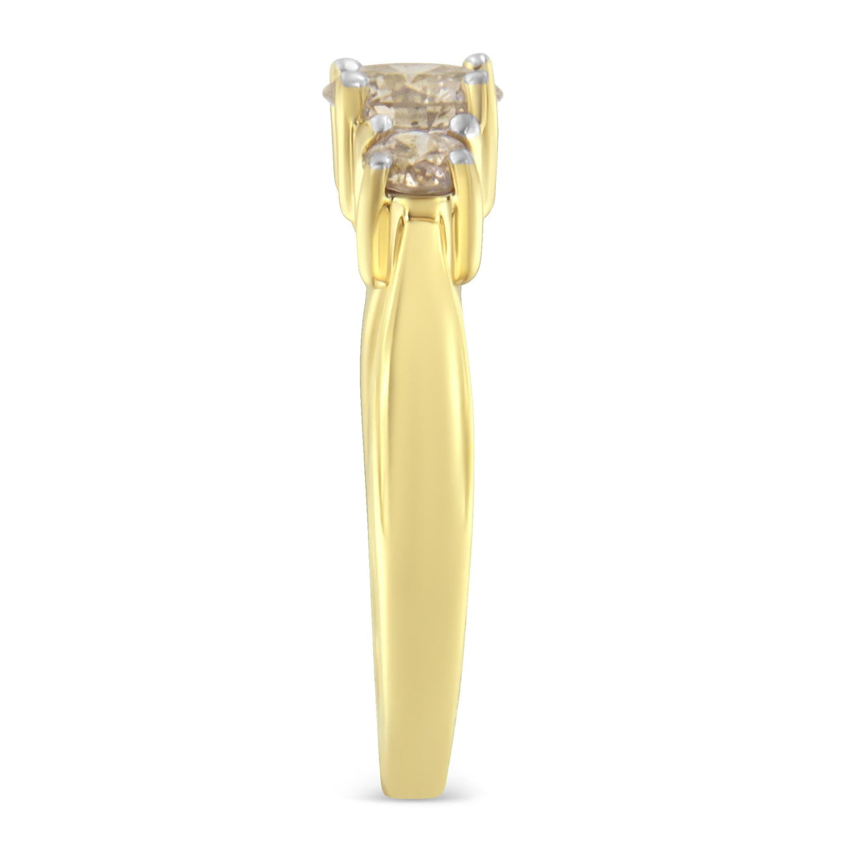 10K Yellow Gold Three Stone Diamond Band Ring (1.00 cttw, J-K Color, I2-I3 Clarity) - JackiEaslick
