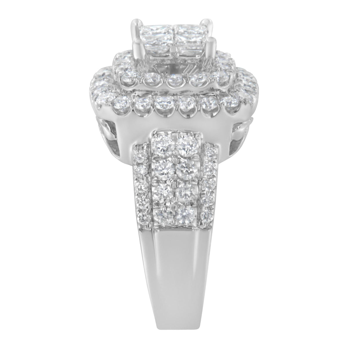 14KT White Gold Round and Princess Diamond Ring (2 1/4 cttw, H-I Color, SI1-SI2 Clarity) - JackiEaslick