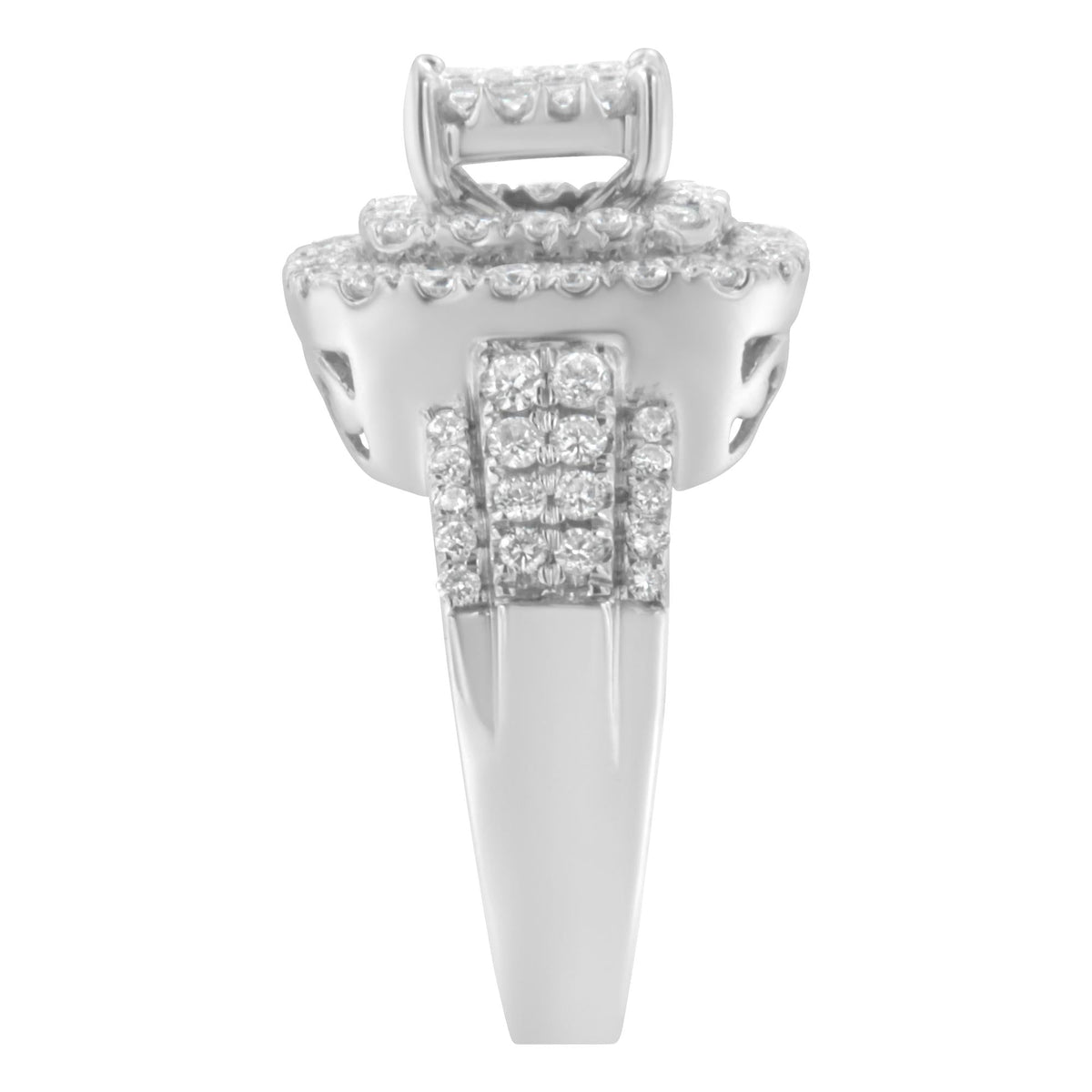 14KT White Gold Diamond Cocktail Ring (1 1/2 cttw, H-I Color, SI2-I1 Clarity) - JackiEaslick