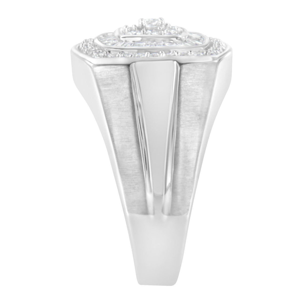 14K White Gold Men's Diamond Band Ring (1 cttw, H-I Color, SI1-I2 Clarity) - JackiEaslick