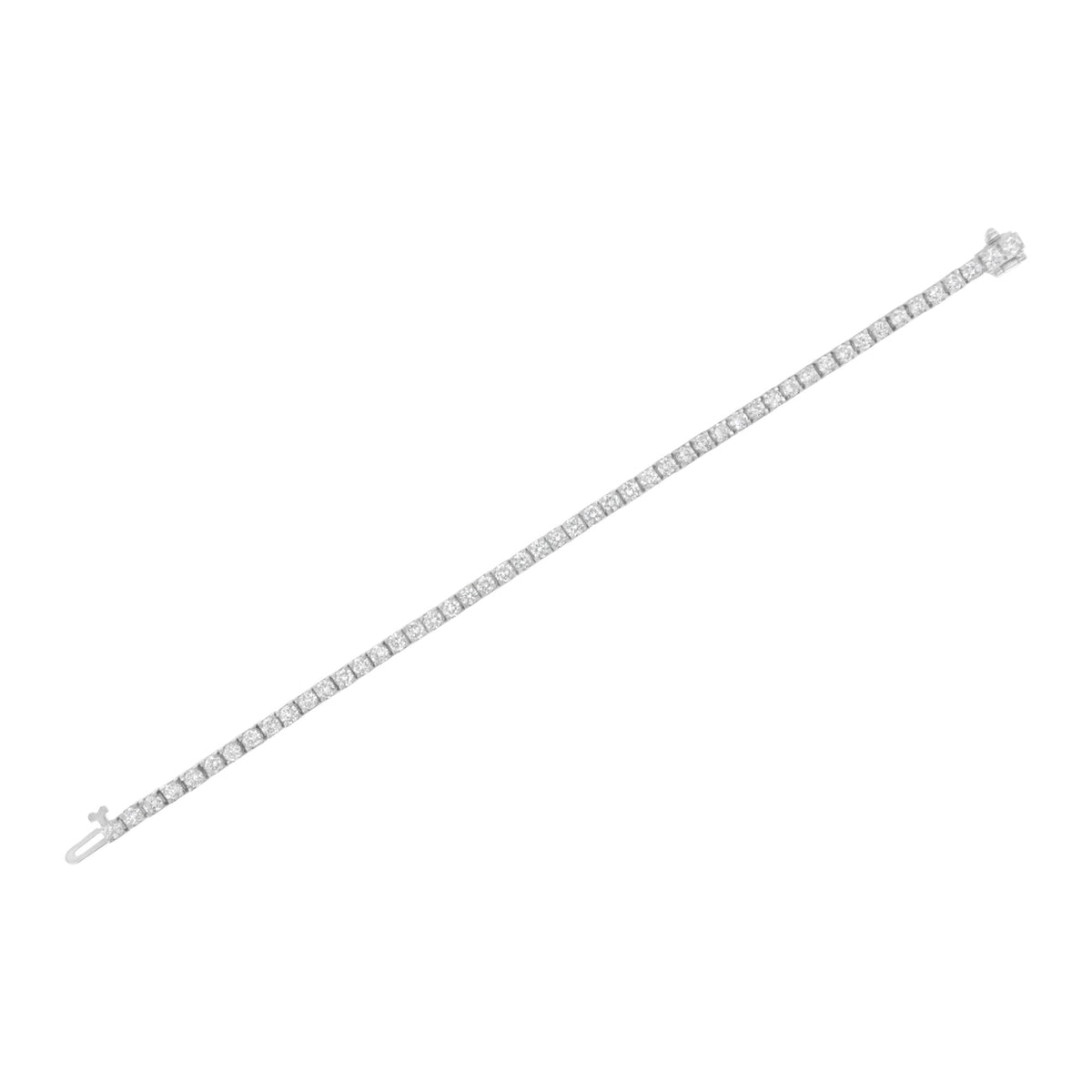IGI Certified 5-3/4 Cttw Round-Brilliant Diamond 14K White Gold 7” Hinged Tennis Bracelet (H-I Color, I1-I2 Clarity)