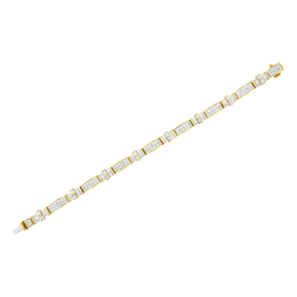 14K Yellow Gold Multi--Cut Diamond Ties of Love Eternity Bracelet(11.25 cttw,G-H Color,VS1-VS2 Clarity)