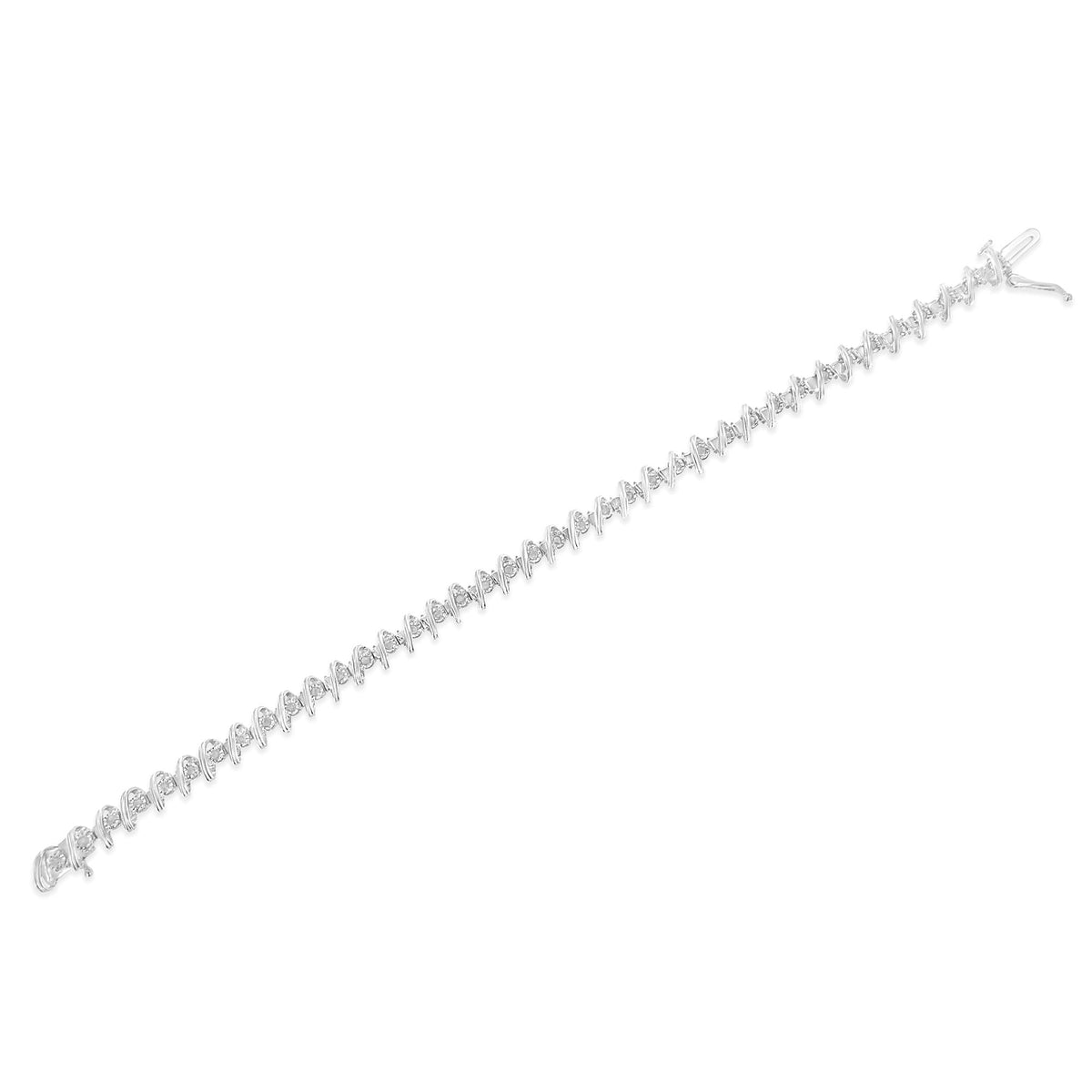 .925 Sterling Silver 1/2 Cttw Diamond Miracle-Set 7" Tennis Bracelet (I-J Color, I3 Clarity) - JackiEaslick