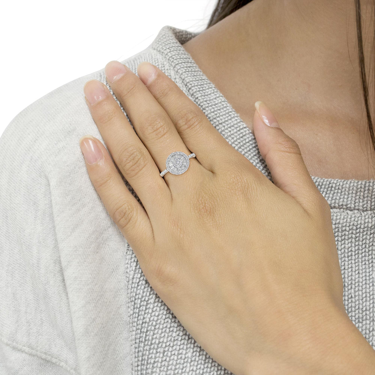 10KT White Gold Diamond Cocktail Ring (1 cttw, H-I Color, SI2-I1 Clarity) - JackiEaslick