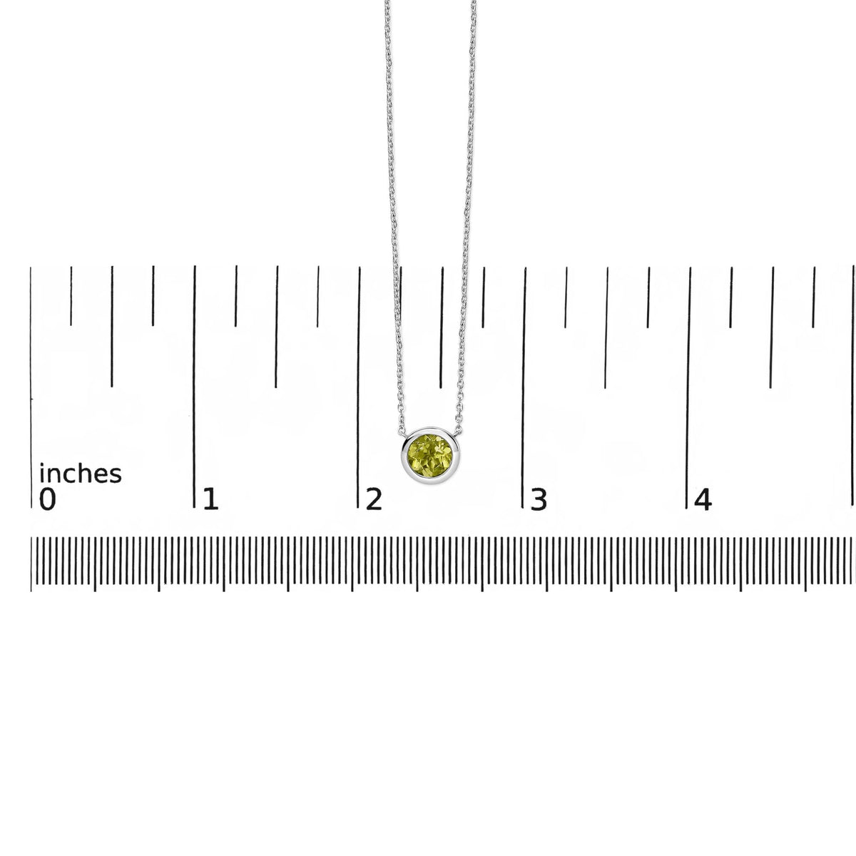 .925 Sterling Silver 7MM Bezel Set Created Gemstone Pendant Necklace - 18" Inches