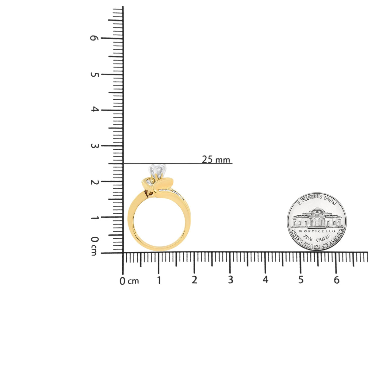 14K Yellow Gold Princess, Baguette, and Pie cut Diamond Marquise Shaped Ring (1 1/4 Cttw, G-H Color, SI1-SI2 Clarity) - JackiEaslick