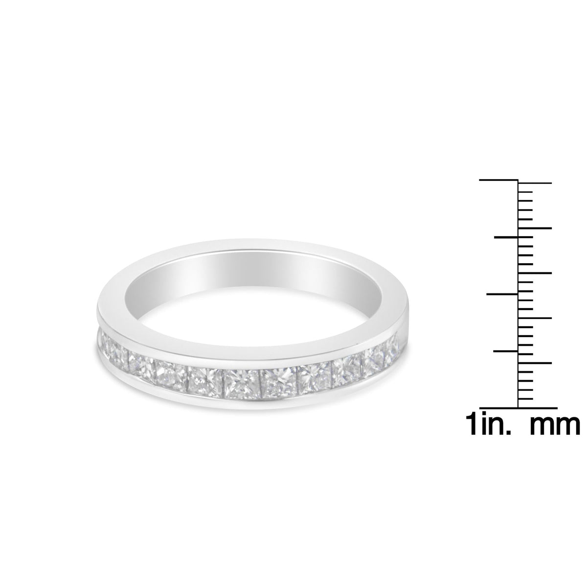 Women's 18K White Gold Princess Cut Diamond Band Ring (1 Cttw, G-H Color, SI1-SI2 Clarity) - JackiEaslick