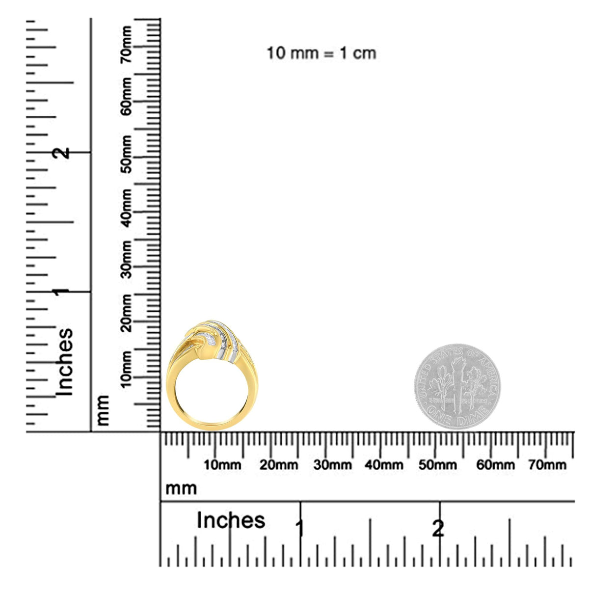 10K Yellow Gold Diamond Bypass Ring (1.0 cttw, H-I Color, I2-I3 Clarity) - JackiEaslick