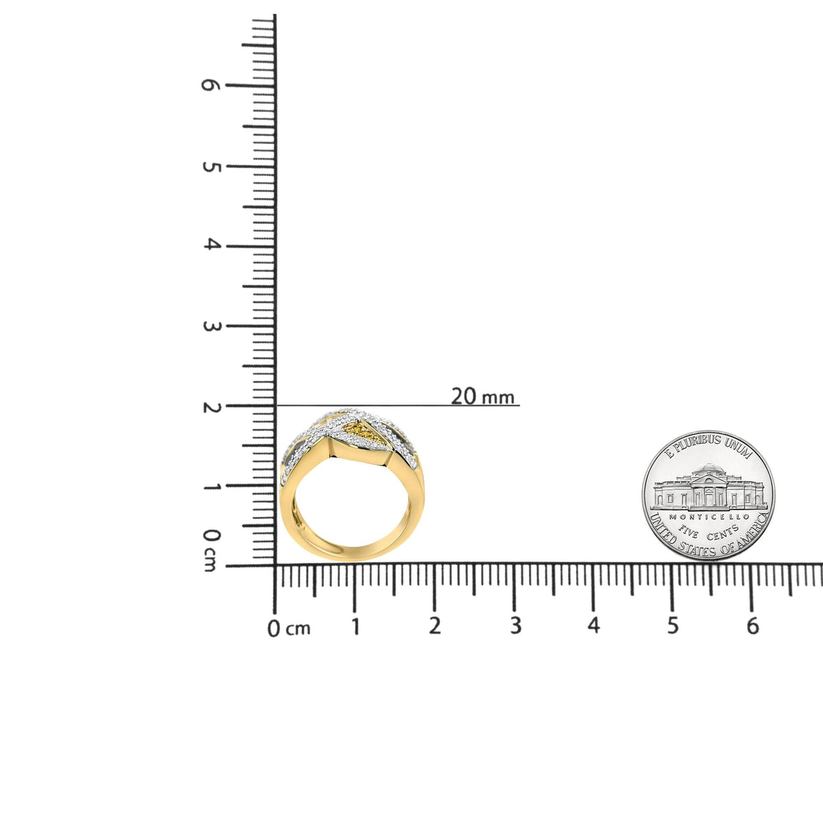 14K Yellow Gold 3/4 Cttw Champagne, Yellow and Round-Cut Diamond Ring (I-J Color, I2-I3 Clarity) - JackiEaslick