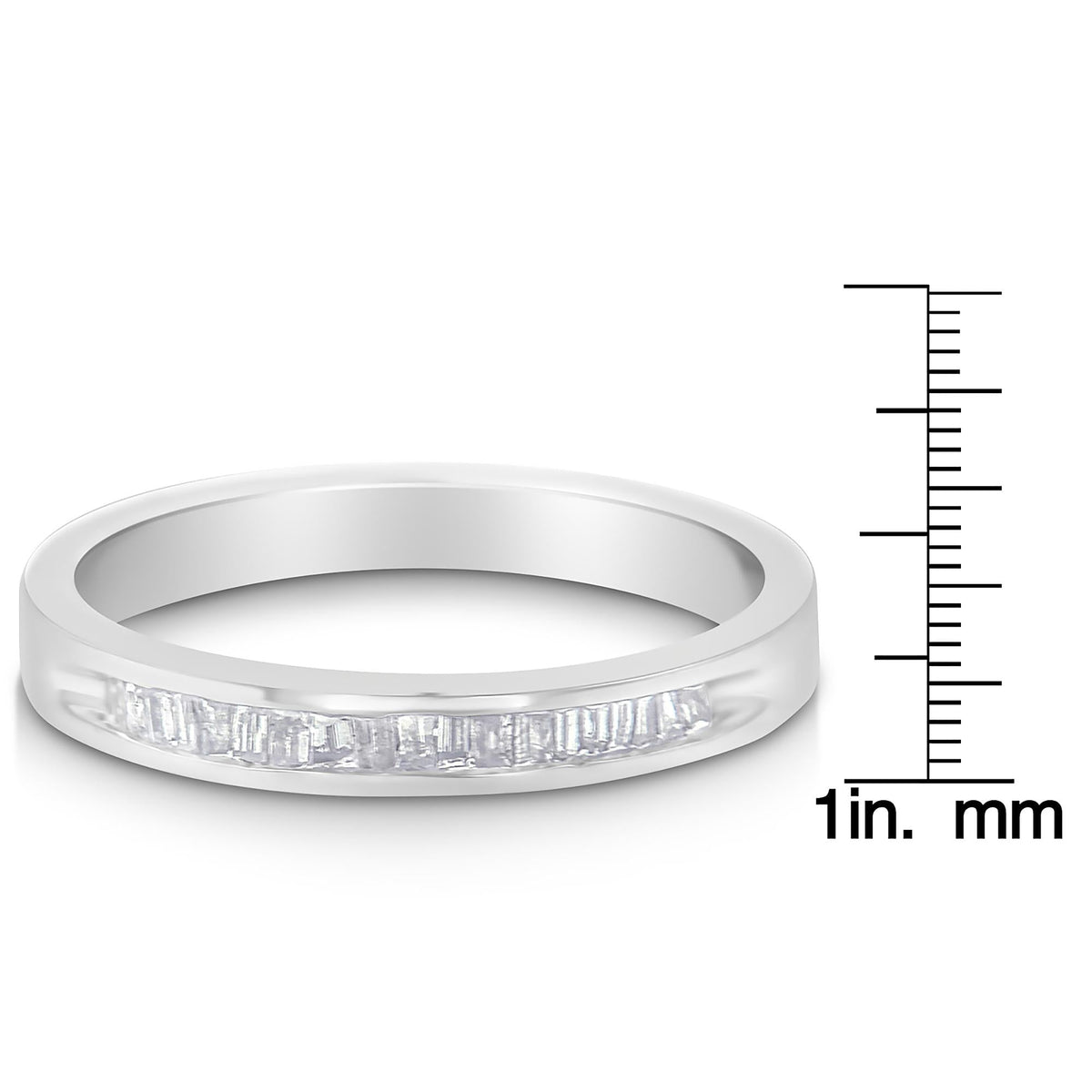 .925 Sterling Silver 1/5 Cttw Diamond Channel-Set Stackable Band Ring (H-I Color, I1-I2 Clarity) - JackiEaslick