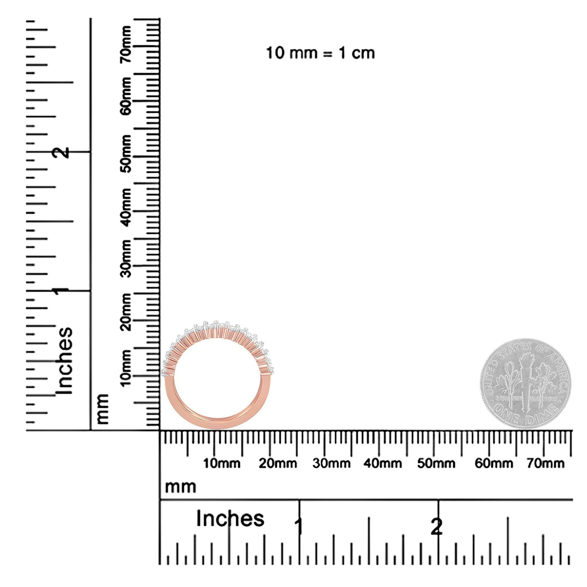 10K Rose Gold Flashed .925 Sterling Silver Diamond Band Ring (1/2 Cttw, J-K Color, I1-I2 Clarity) - JackiEaslick