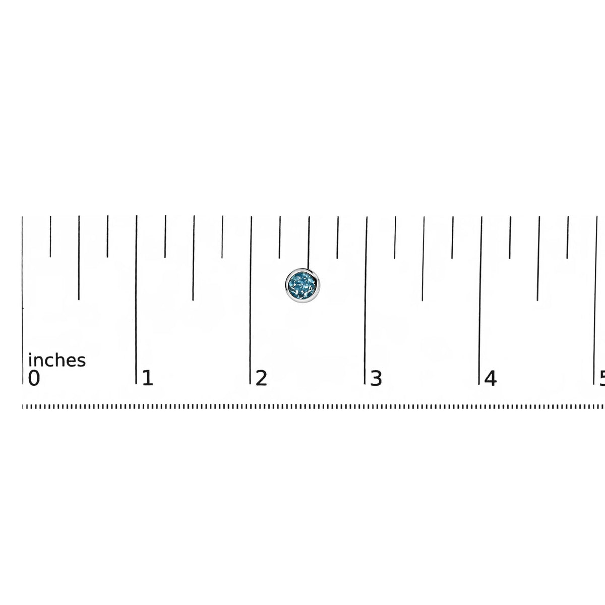 .925 Sterling Silver 6MM Bezel Set Created Gemstone Solitaire Stud Earrings