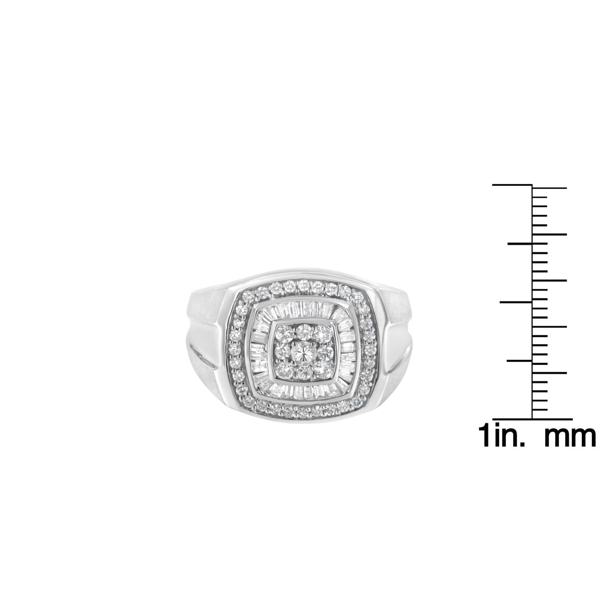 14K White Gold Men's Diamond Band Ring (1 cttw, H-I Color, SI1-I2 Clarity) - JackiEaslick