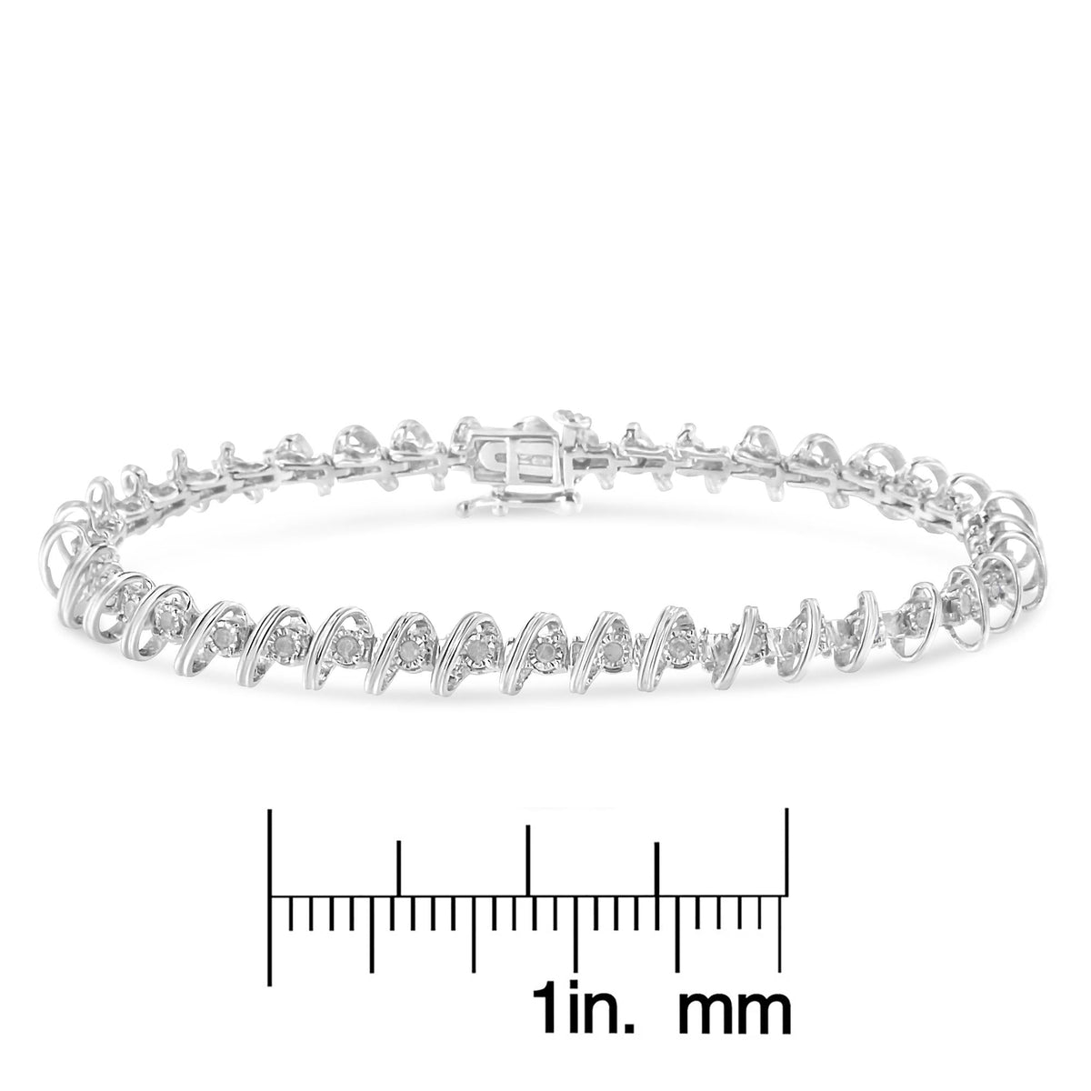 .925 Sterling Silver 1/2 Cttw Diamond Miracle-Set 7" Tennis Bracelet (I-J Color, I3 Clarity) - JackiEaslick