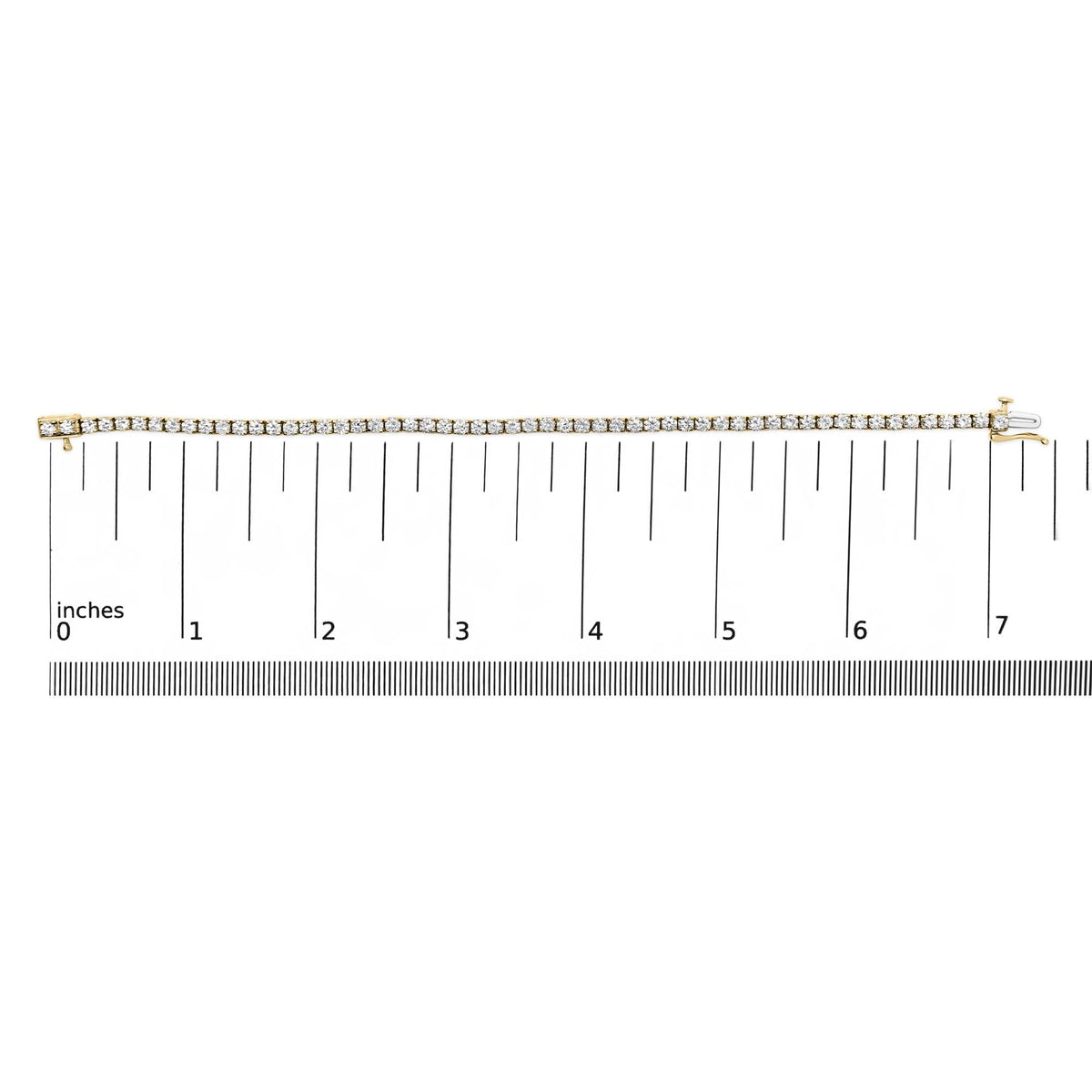 14K Gold 5.0 Cttw Lab Grown Diamond Tennis Bracelet (F-G Color, VS1-VS2 Clarity) - 7.25" Inches