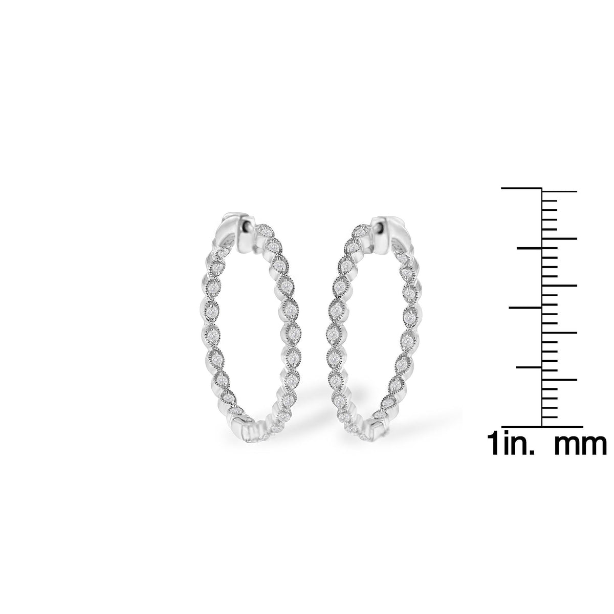 Sterling-Silver Diamond Hoop Earring (3/4 cttw, I-J Color, I3 Clarity) - JackiEaslick