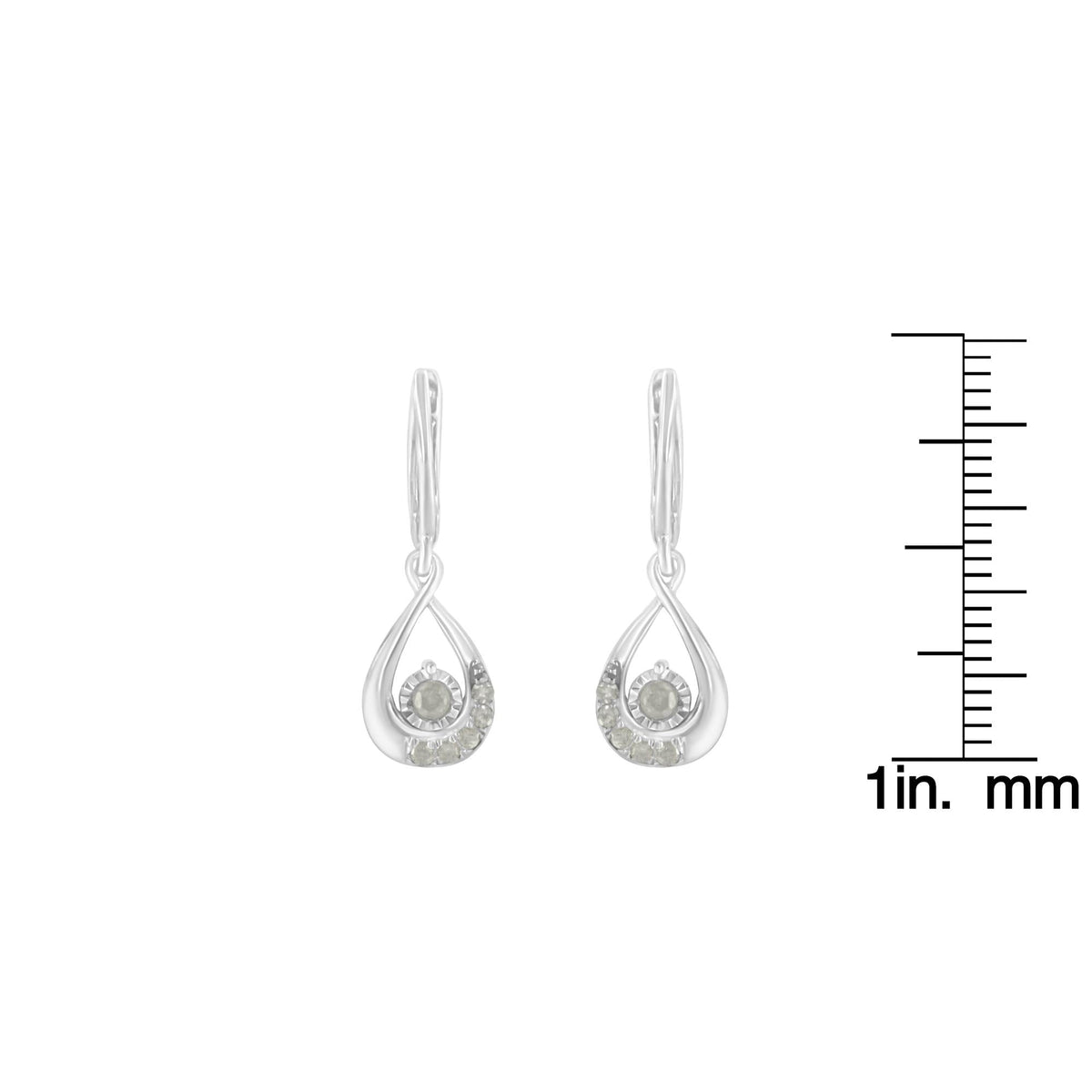 .925 Sterling-Silver 1/5 cttw Miracle-Set Round Diamond Drop and Dangle Hoop Earring (I-J Color, I3 Clarity) - JackiEaslick