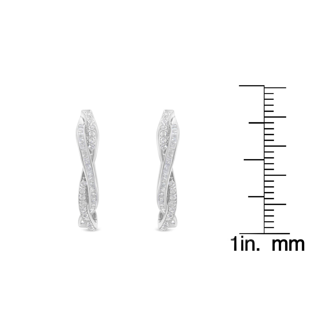 Sterling-Silver Diamond Hoop Earring (0.75 cttw, I-J Color, I2-I3 Clarity) - JackiEaslick