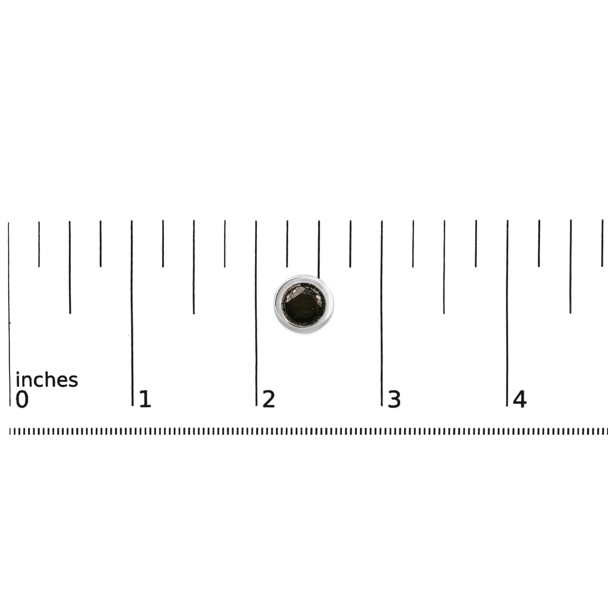 .925 Sterling Silver Round Brilliant-Cut Black Diamond Bezel-Set Stud Earrings with Screw Backs (Fancy Color-Enhanced, I2-I3 Clarity)