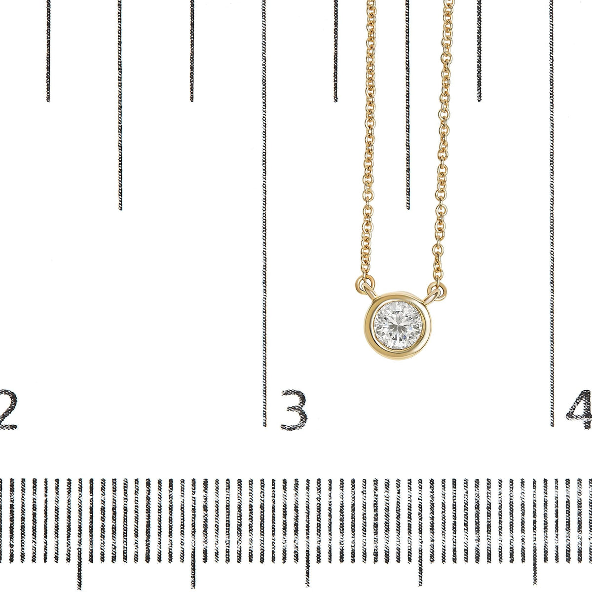 14K Gold Lab Grown Diamond Modern Bezel-Set Solitaire 16"-18" Pendant Necklace (F-G Color, VS2-SI1 Clarity)