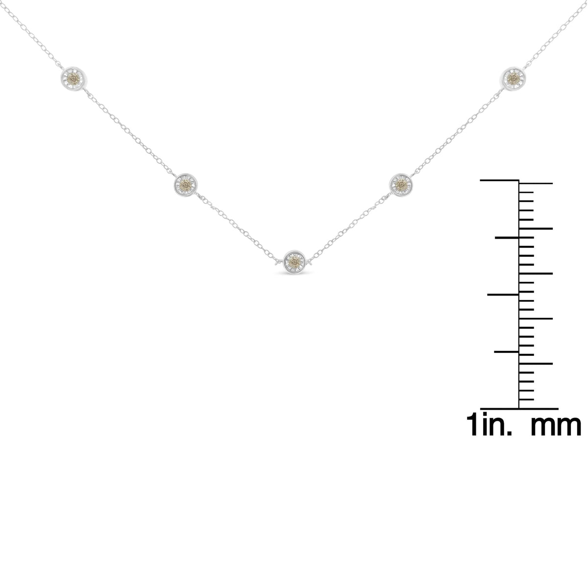 Sterling Silver Diamond Station Necklace (1/2 cttw, I-J Color, I1-I2 Clarity) - JackiEaslick